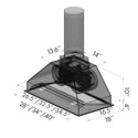 ZLINE 34 in. Ducted Wall Mount Range Hood Insert in Stainless Steel (698-34)