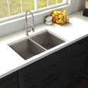 ZLINE 33 in. Anton Undermount Double Bowl Stainless Steel Kitchen Sink with Bottom Grid (SR50D-33)