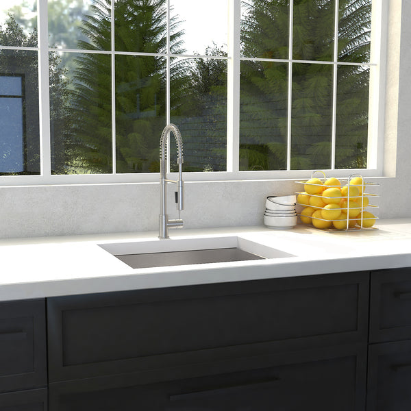 ZLINE 23 in. Meribel Undermount Single Bowl Stainless Steel Kitchen Sink with Bottom Grid (SRS-23)