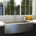 ZLINE 33 in. Vail Farmhouse Apron Mount Single Bowl Stainless Steel Kitchen Sink with Bottom Grid (SAS-33)