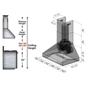 ZLINE 30 in. Professional Convertible Vent Wall Mount Range Hood in Stainless Steel, Open Box-Good Condition