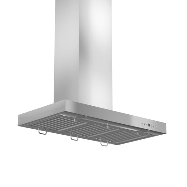 ZLINE 42" Convertible Vent Wall Mount Range Hood in Stainless Steel with Crown Molding (KECRN-42)