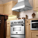 ZLINE 36 in. Ducted Wall Mount Range Hood with Dual Remote Blower in Stainless Steel (687-RD-36)