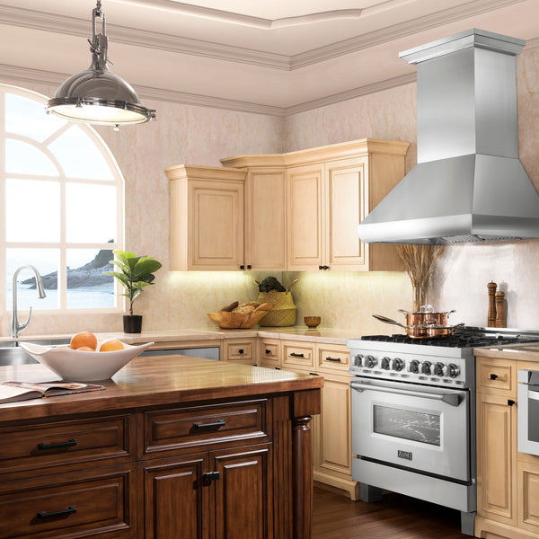 ZLINE 36 in. Ducted Wall Mount Range Hood with Dual Remote Blower in Stainless Steel (687-RD-36)