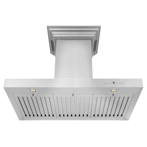 30" ZLINE CrownSound™Ducted Vent Wall Mount Range Hood in Stainless Steel with Built-in Bluetooth Speakers (KECRN-BT-30)