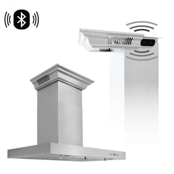 24" ZLINE CrownSound™Ducted Vent Wall Mount Range Hood in Stainless Steel with Built-in Bluetooth Speakers (KECRN-BT-24)