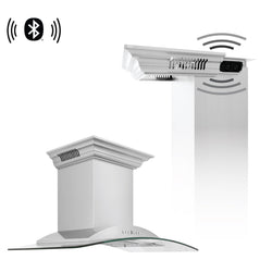 36" ZLINE CrownSound™Ducted Vent Wall Mount Range Hood in Stainless Steel with Built-in Bluetooth Speakers (KNCRN-BT-36)