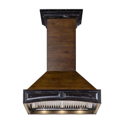 ZLINE 42 in. Wooden Wall Mount Range Hood in Antigua and Walnut - Includes Motor (ZLINE 42 in. Wooden Wall Mount Range Hood in Antigua and Walnut - Includes Motor)