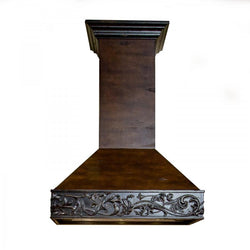 ZLINE 36 in. Wooden Wall Mount Range Hood in Antigua and Walnut - Includes Motor