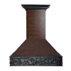 ZLINE 30 in. Wooden Wall Mount Range Hood in Antigua and Walnut - Includes Remote Motor (373AW-RD-30)