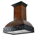 ZLINE 36 in. Ducted Wooden Wall Mount Range Hood with Dual Remote Blower in Antigua and Walnut (393AR-RD-36)