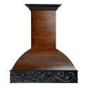 ZLINE 36 in. Ducted Wooden Wall Mount Range Hood with Dual Remote Blower in Antigua and Walnut (393AR-RD-36)
