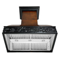 ZLINE 36 in. Ducted Wooden Wall Mount Range Hood with Dual Remote Blower in Antigua and Walnut (393AR-RD-36)