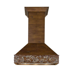 ZLINE 36" Ducted Wooden Wall Mount Range Hood with Single Remote Blower in Walnut (373RR-RS-36-400)