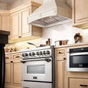 ZLINE 30 in. Ducted Wooden Wall Mount Range Hood with Dual Remote Blower in Cottage White (321TT-RD-30)