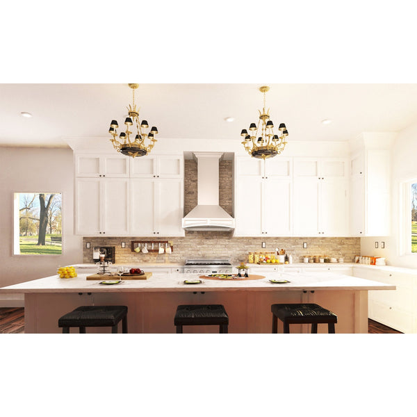 ZLINE 30 in. Ducted Wooden Wall Mount Range Hood with Dual Remote Blower in Cottage White (321TT-RD-30)