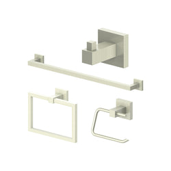 ZLINE Bliss Bathroom Package with Towel Rail, Hook, Ring and Toilet Paper Holder in Brushed Nickel