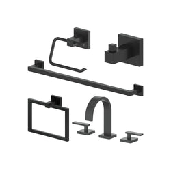 5 Piece Bathroom Faucet and Accessory Bundle(5BP-BLSACCF-MB)