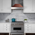 ZLINE Ducted DuraSnow Stainless Steel Range Hood with Hand-Hammered Copper Shell (8654HH)