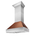 ZLINE Ducted DuraSnow Stainless Steel Range Hood with Hand-Hammered Copper Shell (8654HH)