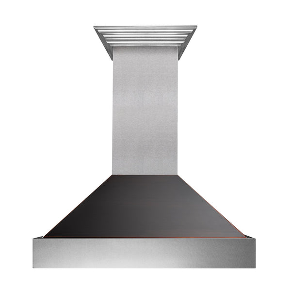 ZLINE Ducted DuraSnow Stainless Steel Range Hood with Oil Rubbed Bronze Shell (8654ORB)