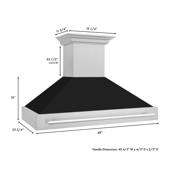 ZLINE 48 in. DuraSnow Stainless Steel Range Hood with Colored Shell Options (8654SNX-48)