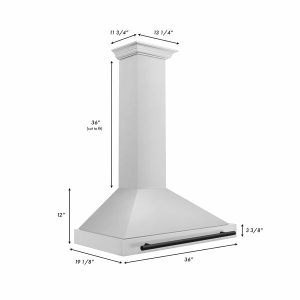 ZLINE 36 in. Autograph Edition Stainless Steel Range Hood with Stainless Steel Shell and Accents (KB4STZ-36)