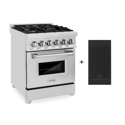 ZLINE 24 in. 2.8 cu. ft. Legacy Dual Fuel Range with 4 Burner Gas Cooktop and Electric Convection Oven