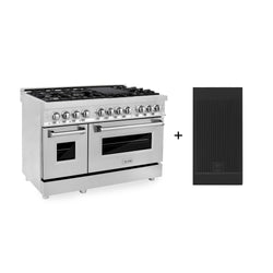ZLINE 48 in. 6.0 cu. ft. Legacy Dual Fuel Range with 7 Burner Gas Cooktop and 2 Electric Ovens in Stainless Steel in Griddle (RA-GR-48)