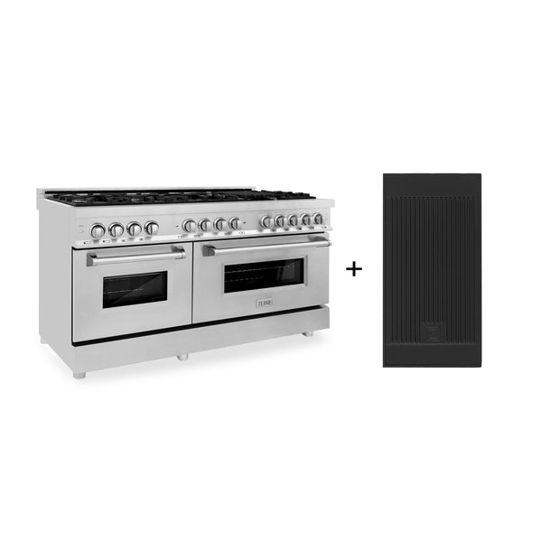 ZLINE 60 in. 7.4 cu. ft. Legacy Dual Fuel Range with 9 Burner Gas Cooktop and 2 Electric Convection Ovens in Stainless Steel with Griddle (RA-GR-60)