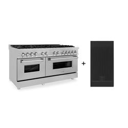 ZLINE 60 in. 7.4 cu. ft. Legacy Dual Fuel Range with 9 Burner Gas Cooktop and 2 Electric Convection Ovens in Satin Stainless Steel with Griddle (RAS-SN-GR-60)