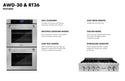 ZLINE Kitchen Package with 36 in. Stainless Steel Rangetop and 30 in. Double Wall Oven (2KP-RTAWD36)