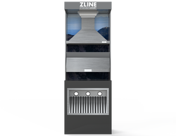 ZLINE Hood Stack with a stainless steel wall mount range hood, range hood insert, and stainless steel under-cabinet (VND-HD-STK)