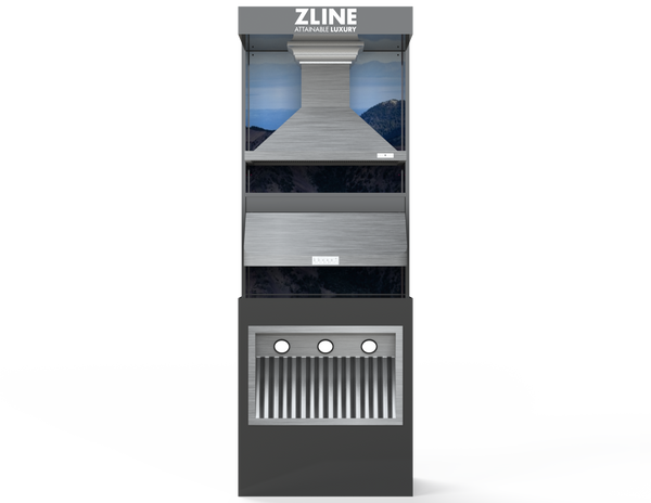 ZLINE Hood Stack with a stainless steel wall mount range hood, range hood insert, and stainless steel under-cabinet (VND-HD-STK)
