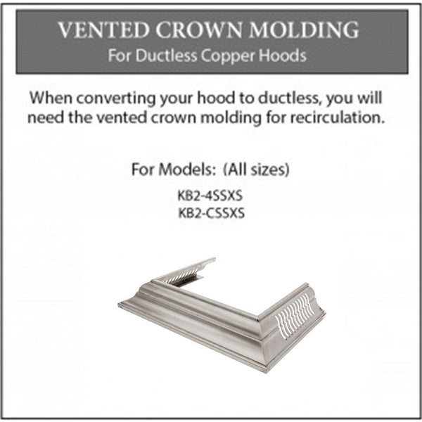 ZLINE Vented Crown Molding Profile 6 for Wall Mount Range Hood in DuraSnow Stainless Steel (CM6V-KB-S304)
