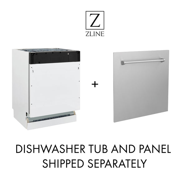ZLINE Autograph Edition 18" Compact 3rd Rack Top Control Dishwasher in DuraSnow Stainless Steel with Accent Handle, 51dBa (DWVZ-SN-18)
