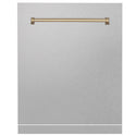 ZLINE 24" Autograph Edition Monument Dishwasher Panel in DuraSnow® Stainless Steel (DPMTZ-SN-24)