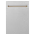 ZLINE 18 in. Autograph Edition Tallac Dishwasher Panel in DuraSnow Stainless Steel with Champagne Bronze Handle (DPVZ-SN-18-CB)