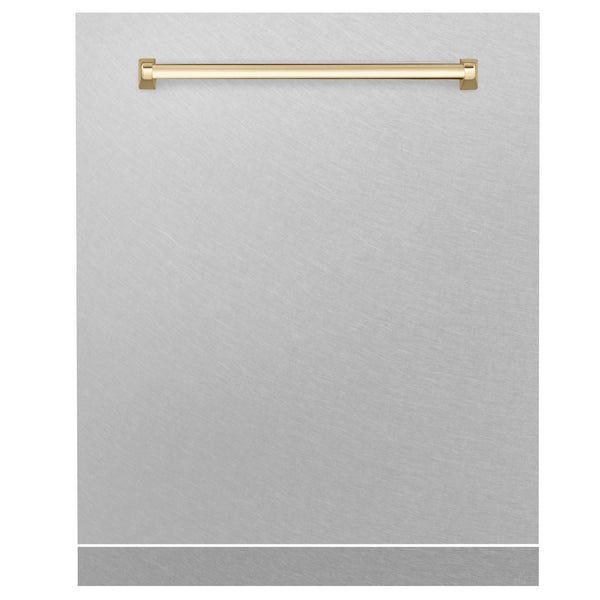 ZLINE 24" Autograph Edition Monument Dishwasher Panel in DuraSnow® Stainless Steel (DPMTZ-SN-24)