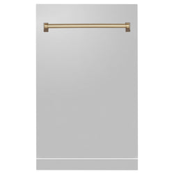 ZLINE 18 in. Autograph Edition Tallac Dishwasher Panel in Stainless Steel with Accent Handle (DPVZ-304-18)