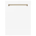 ZLINE 24 in. Autograph Edition Tallac Dishwasher Panel in White Matte with Accented Handle (DPVZ-WM-24)