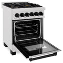 ZLINE Autograph Edition 24 in. 2.8 cu. ft. Dual Fuel Range with Gas Stove and Electric Oven in DuraSnow Stainless Steel with Accents (RASZ-SN-24)