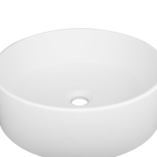 ZLINE 16 in. Siena Round Vessel Bath Sink in White Matte (SK-QVR-WM-16)