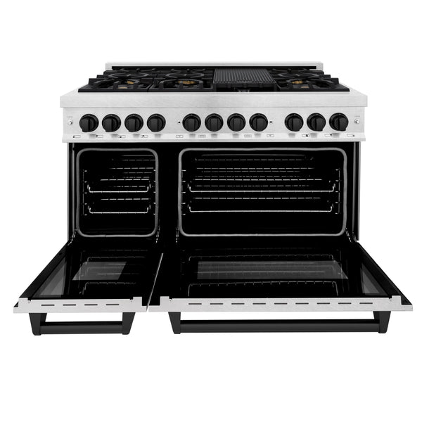 ZLINE Autograph Edition 48" 6.0 cu. ft. Dual Fuel Range with Gas Stove and Electric Oven in DuraSnow Stainless Steel (RASZ-SN-48)
