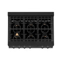 ZLINE 36" Porcelain Gas Stovetop in Black Stainless Steel with 6 Gas Brass Burners (RTB-36)