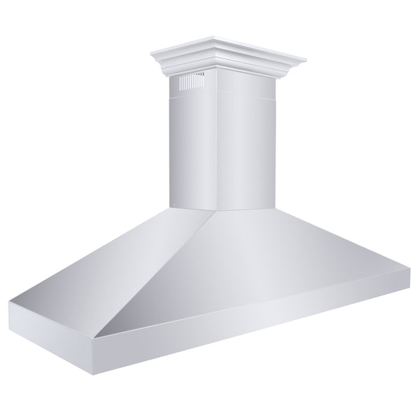 ZLINE Professional Convertible Vent Wall Mount Range Hood in Stainless Steel with Crown Molding (587CRN)