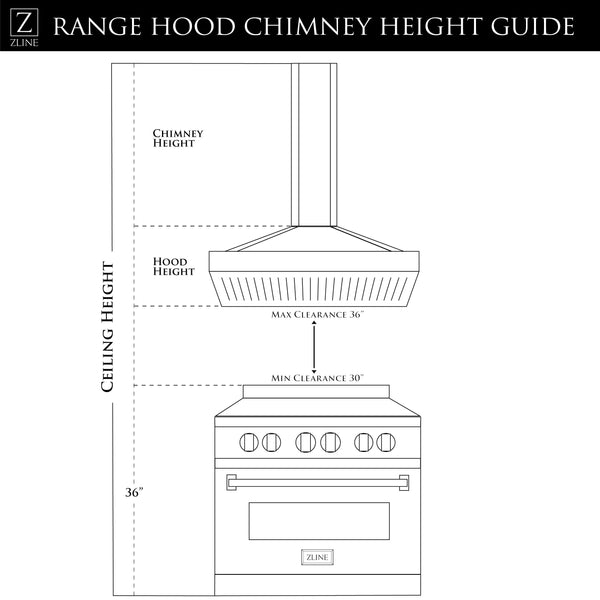 ZLINE Kitchen and Bath, ZLINE Island Mount Range Hood In Stainless Steel & Glass (GL14i), GL14i-30,