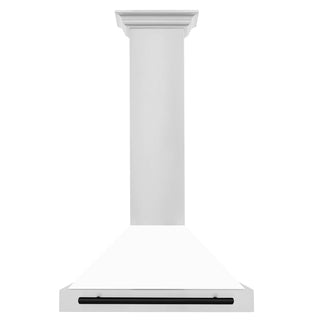 Buy matte-black ZLINE 30 in. Autograph Edition Convertible Stainless Steel Range Hood with White Matte Shell