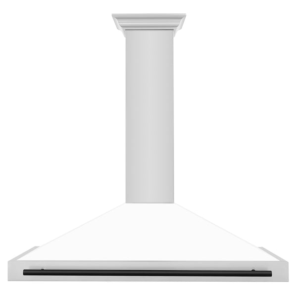 ZLINE 48 in. Autograph Edition Convertible Stainless Steel Range Hood with White Matte Shell and Champagne Bronze Accents (KB4STZ-WM48-CB)