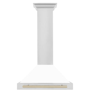 ZLINE 30 in. Autograph Edition Convertible Stainless Steel Range Hood with White Matte Shell